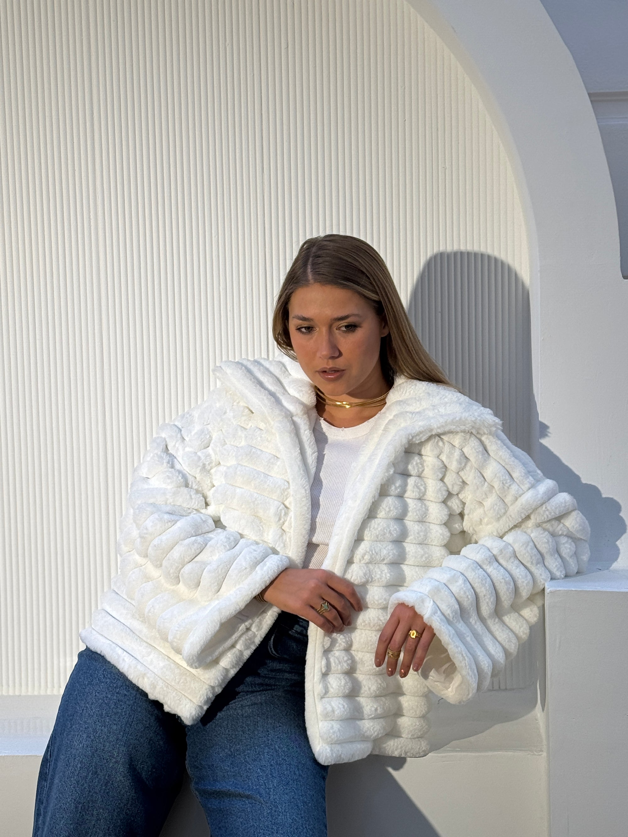 FUR JACKET IN WHITE