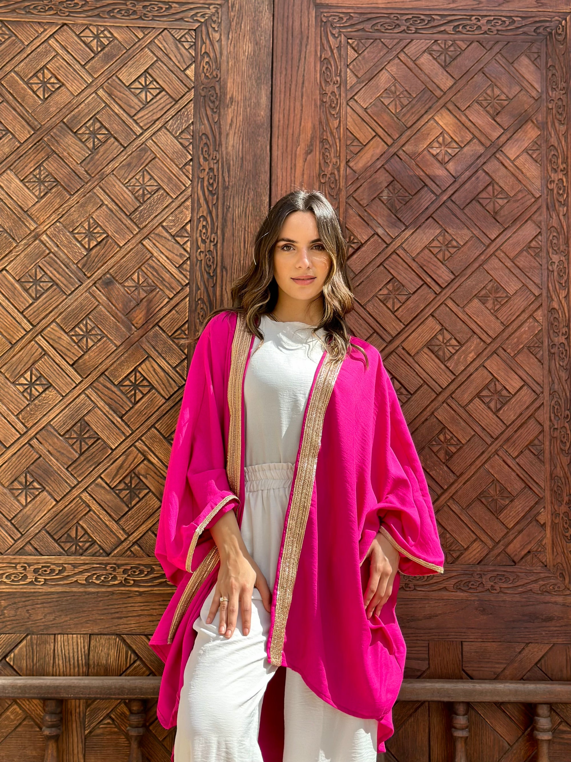 GLOW KIMONO IN FUCHSIA
