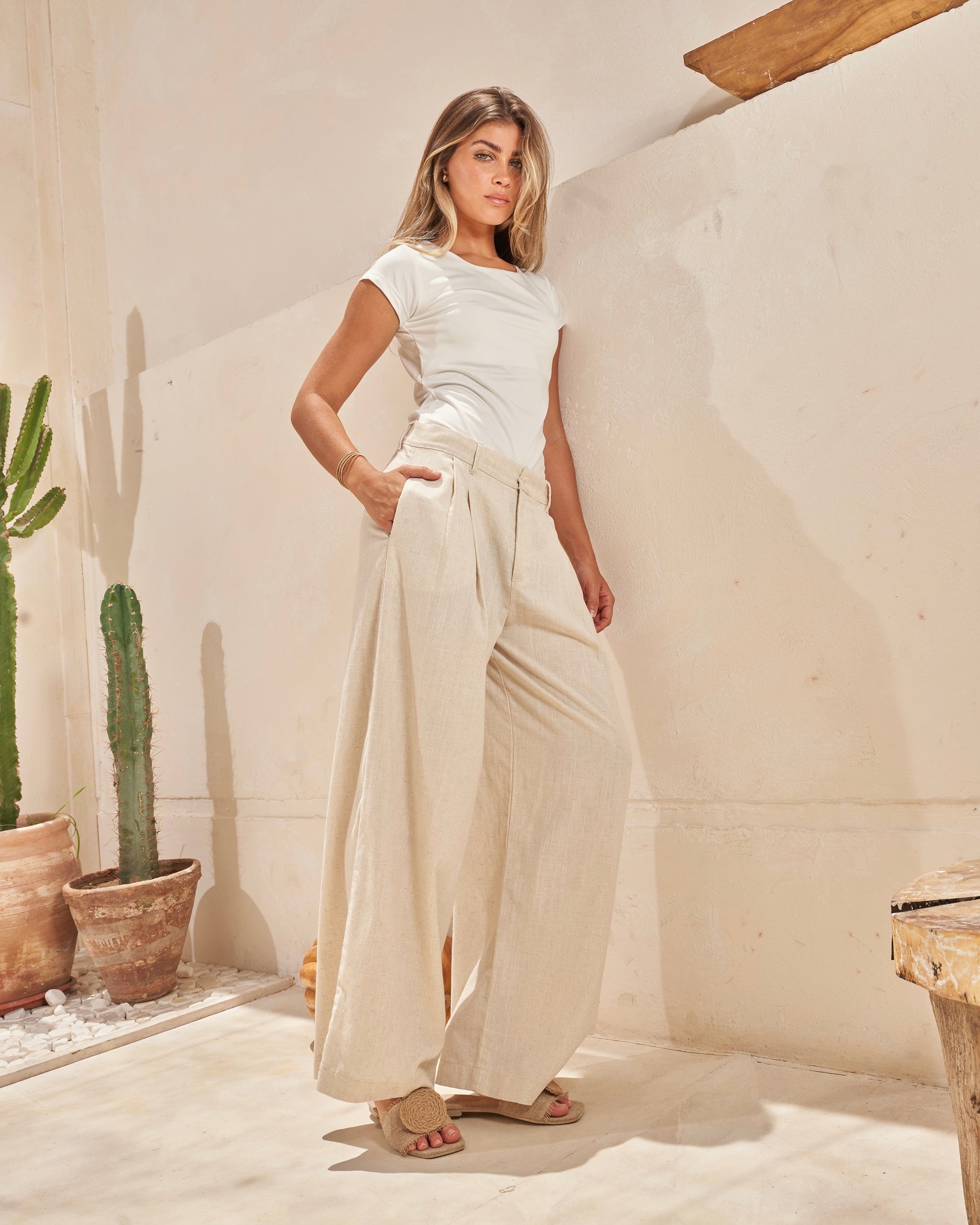 AYLA PANTS IN BEIGE