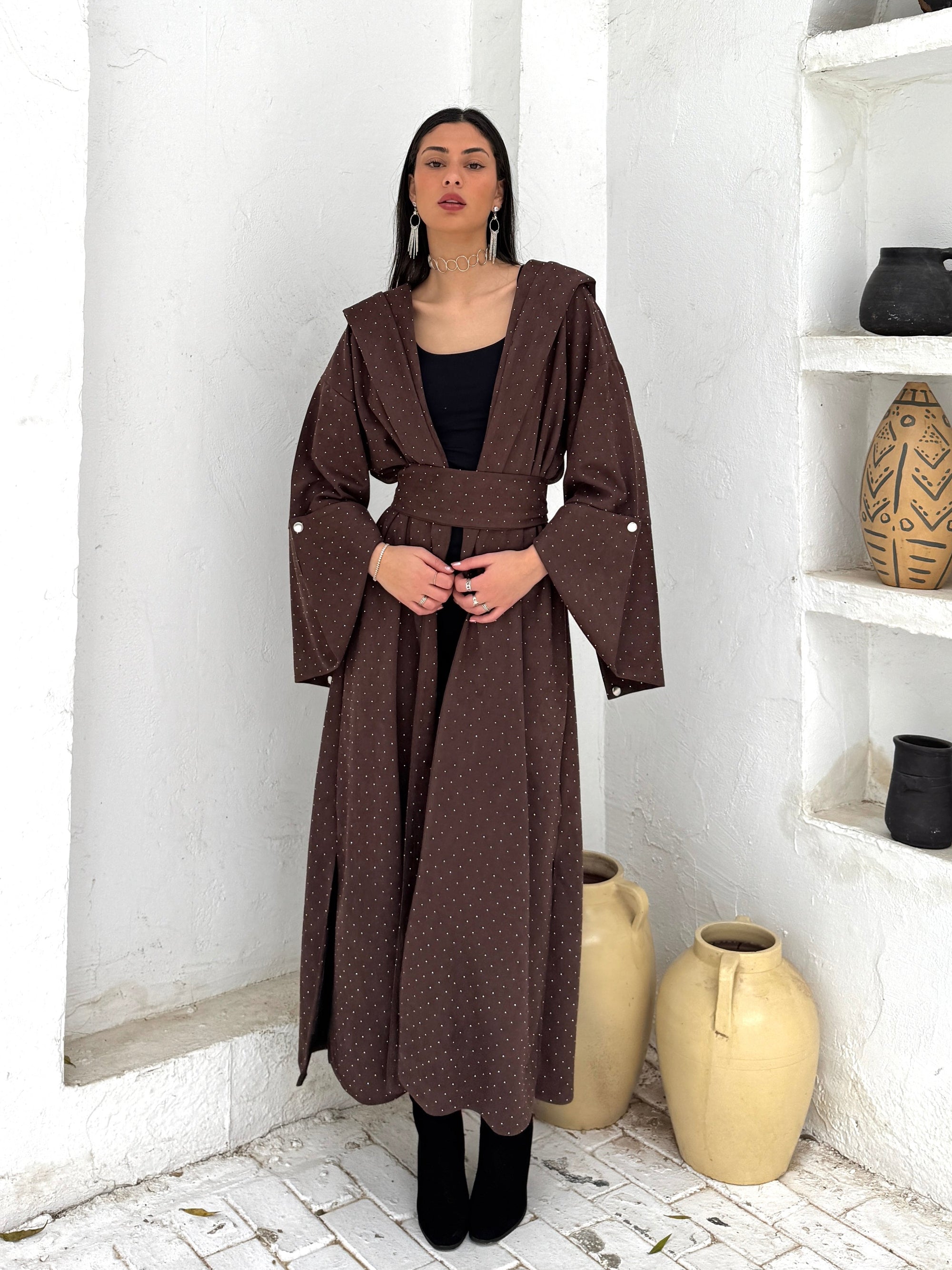 Zaha Kaftan in Brown