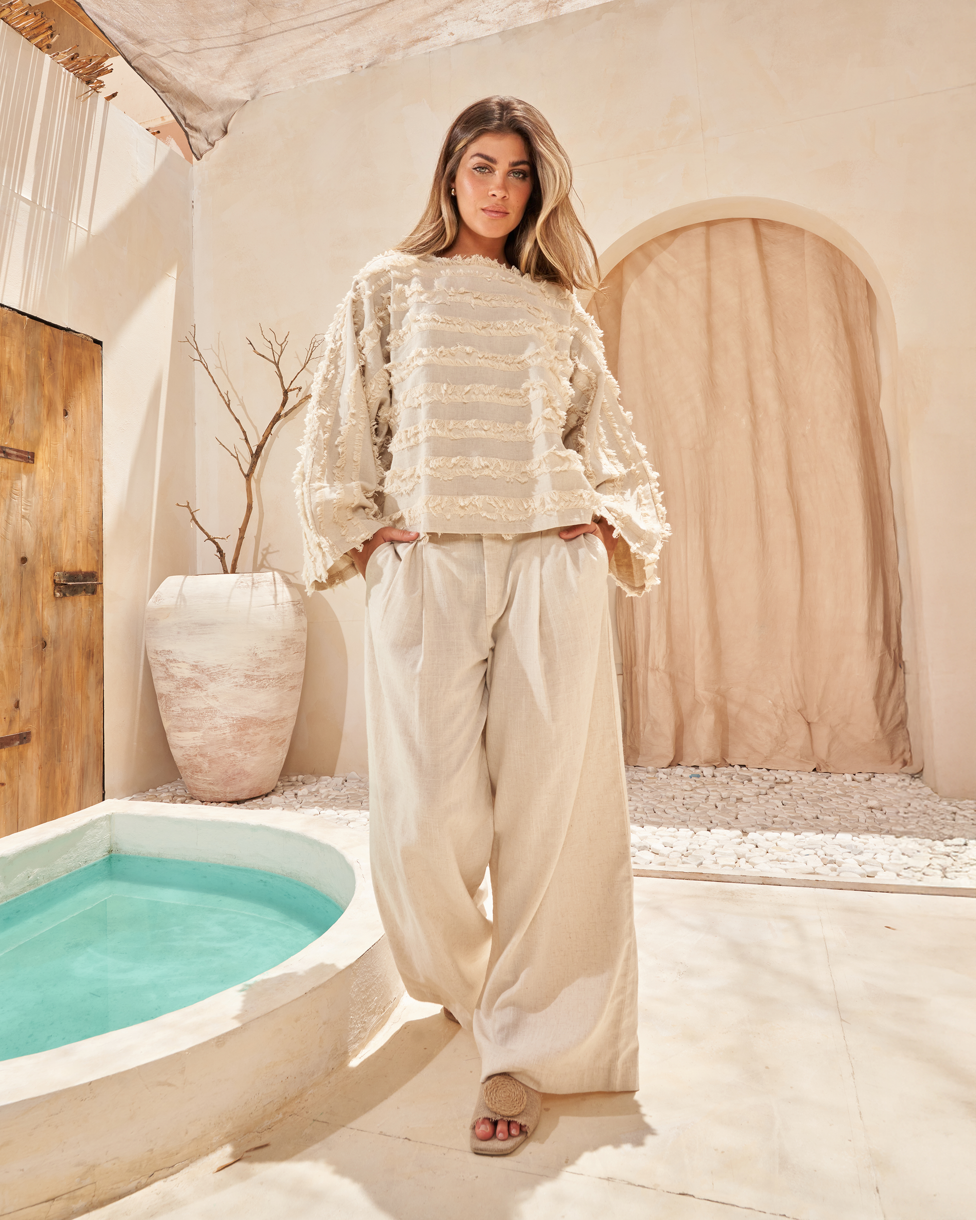 AYLA PANTS IN BEIGE
