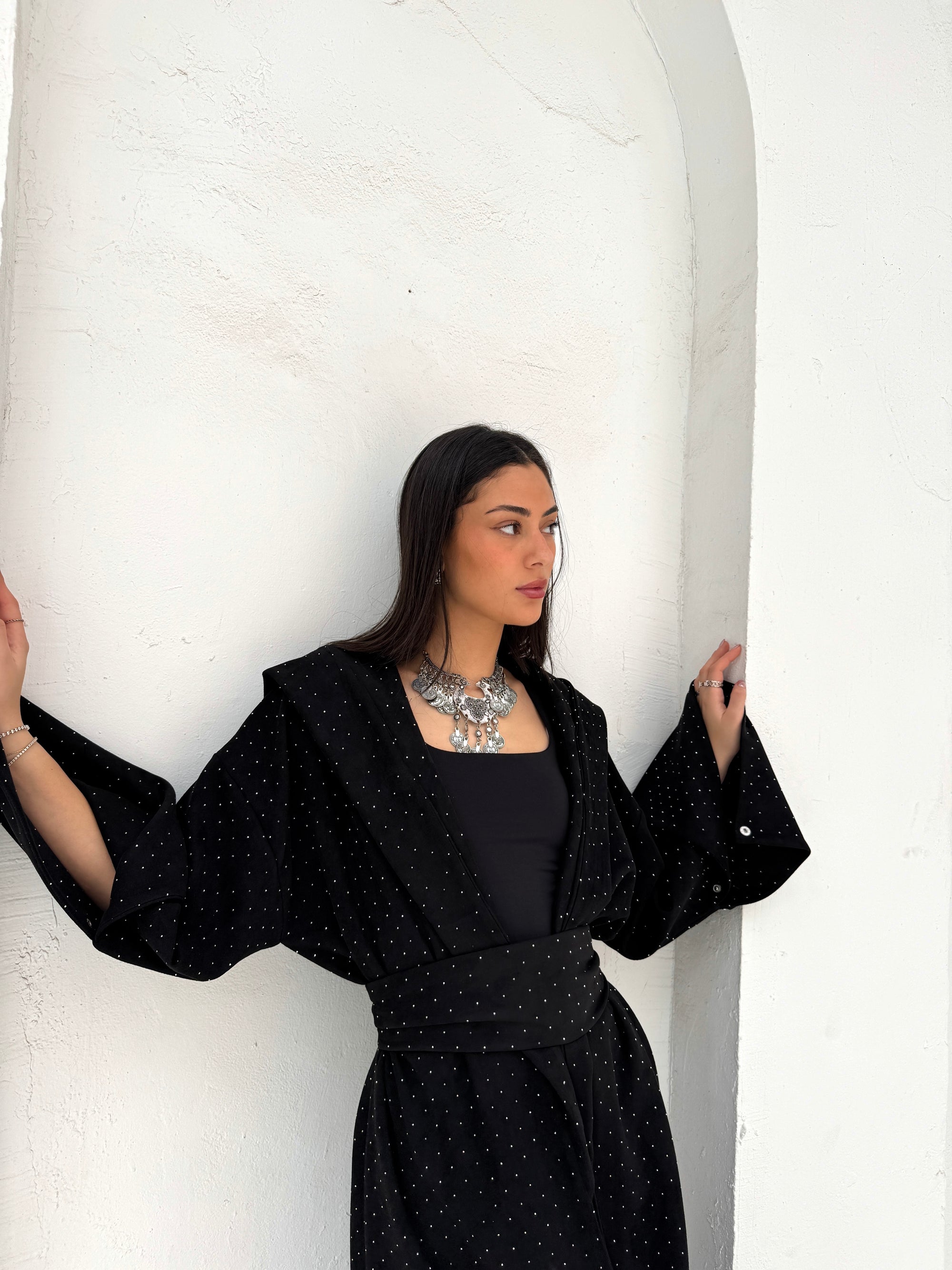 Zaha Kaftan in Black