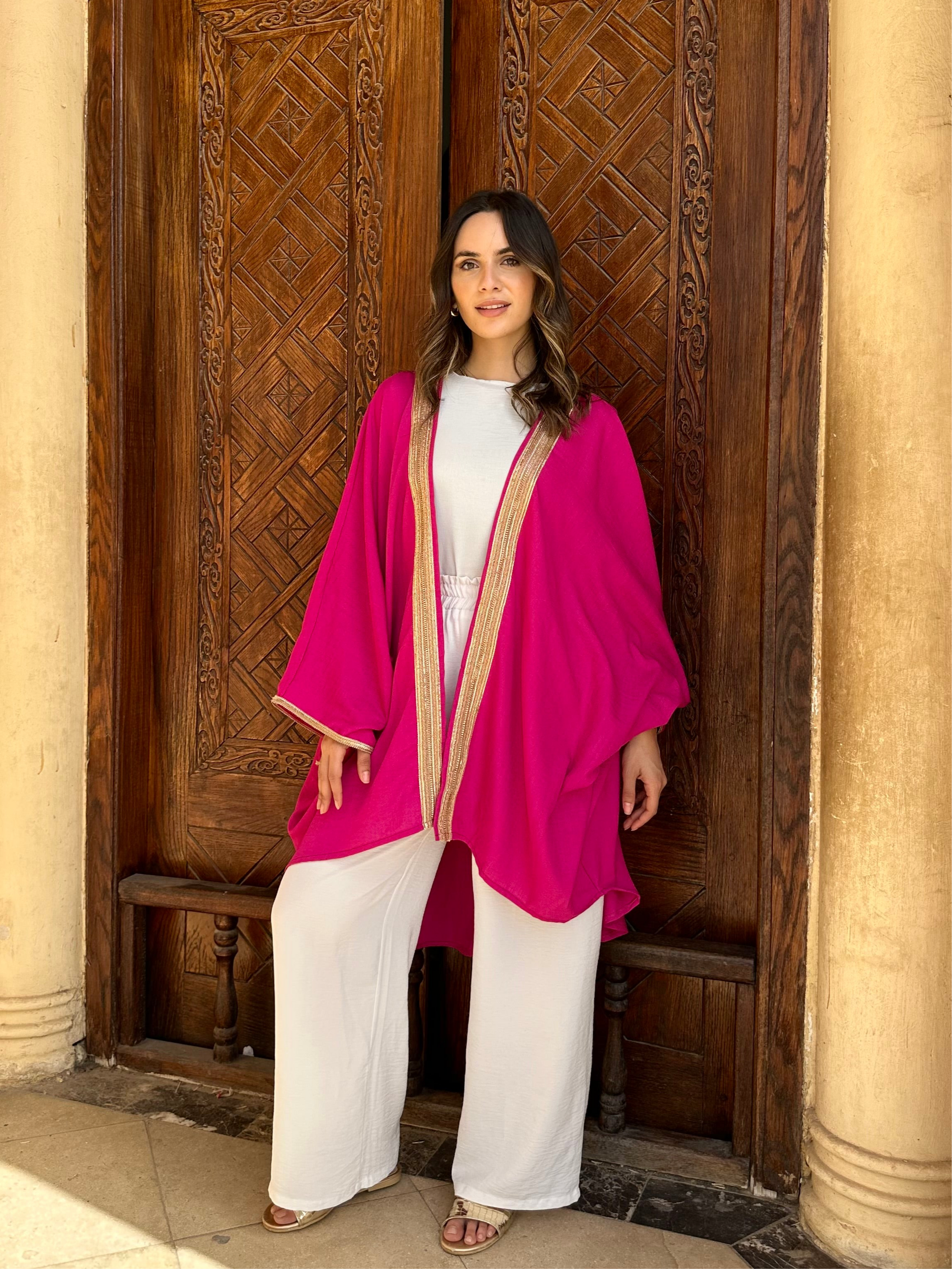 GLOW KIMONO IN FUCHSIA
