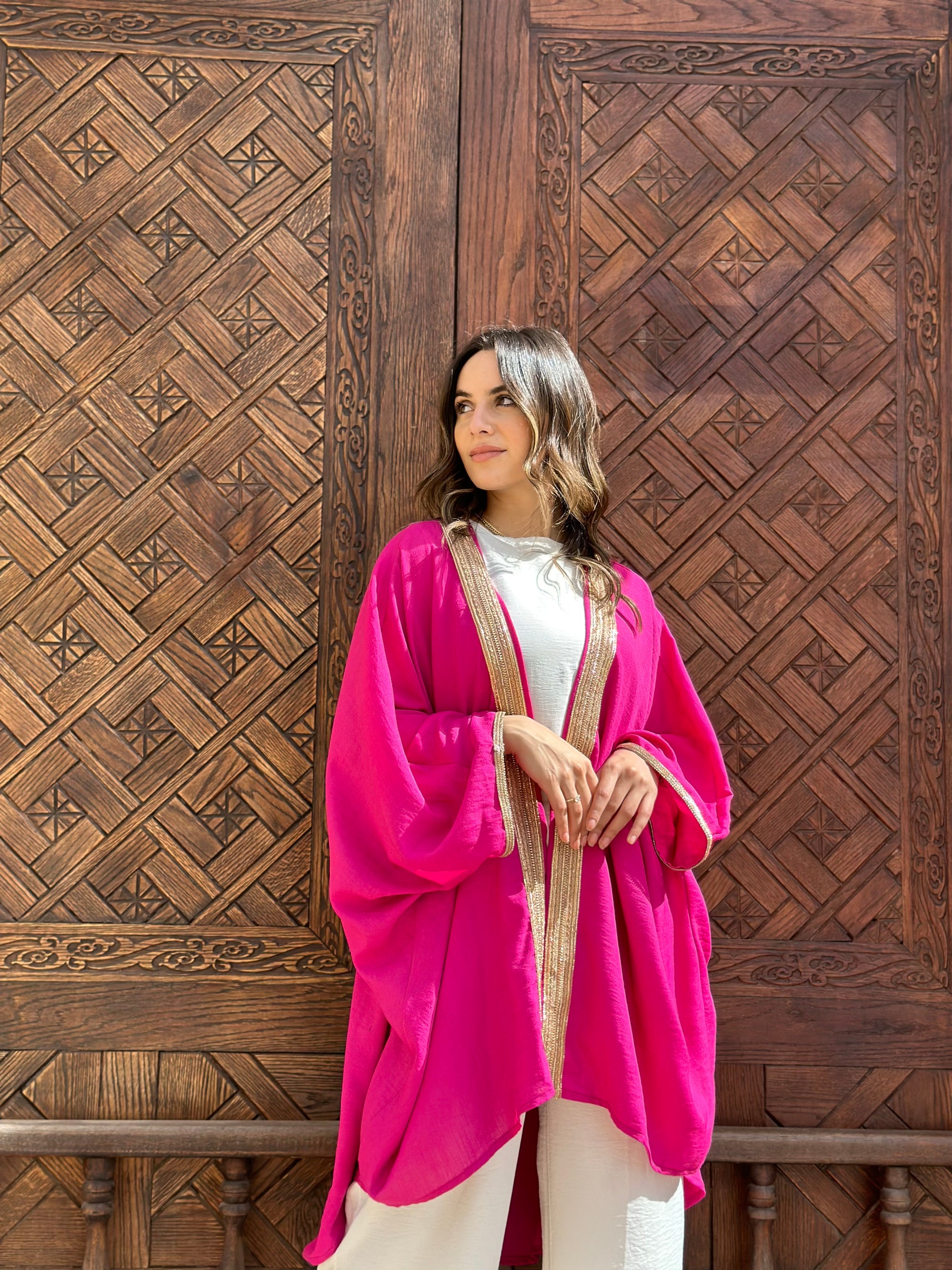 GLOW KIMONO IN FUCHSIA