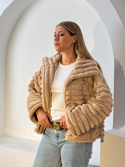 FUR JACKET IN BEIGE