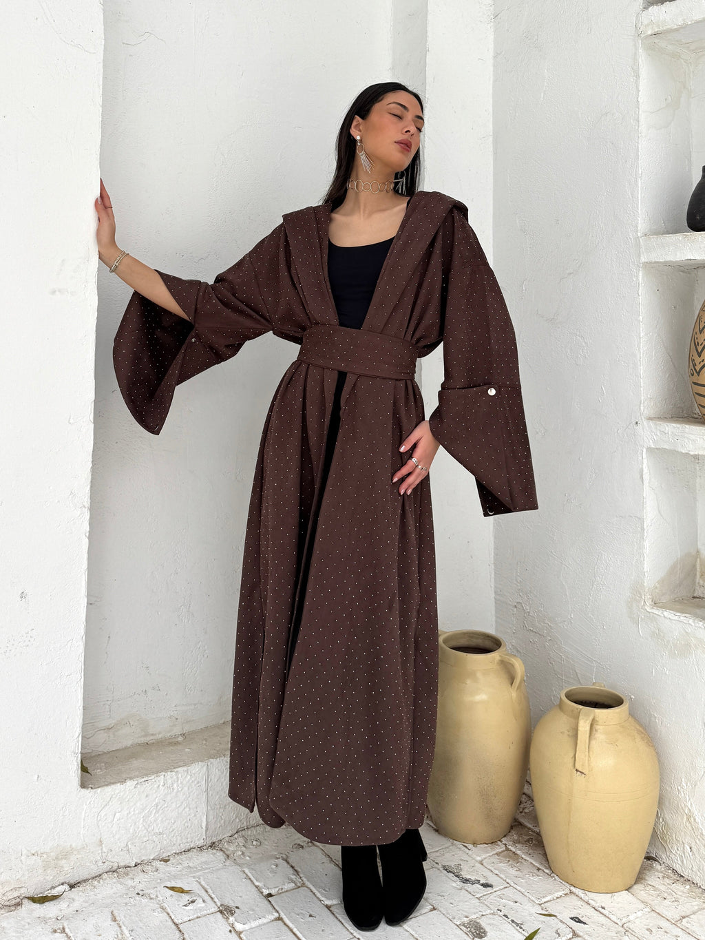 Zaha Kaftan in Brown